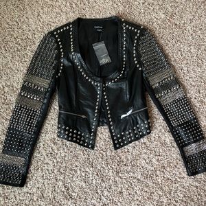 Bebe studded Leather Jacket New with Tags